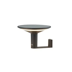 Solcellelamper ^ KLEWE LED-væglampe Keope, antracit, Ø 21 cm aluminium IP65