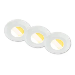 Briloner Loftlamper|Indbygningsspots > Klira indbygningslampe, hvid, Ø 9 cm, IP44, sæt med 3 stk
