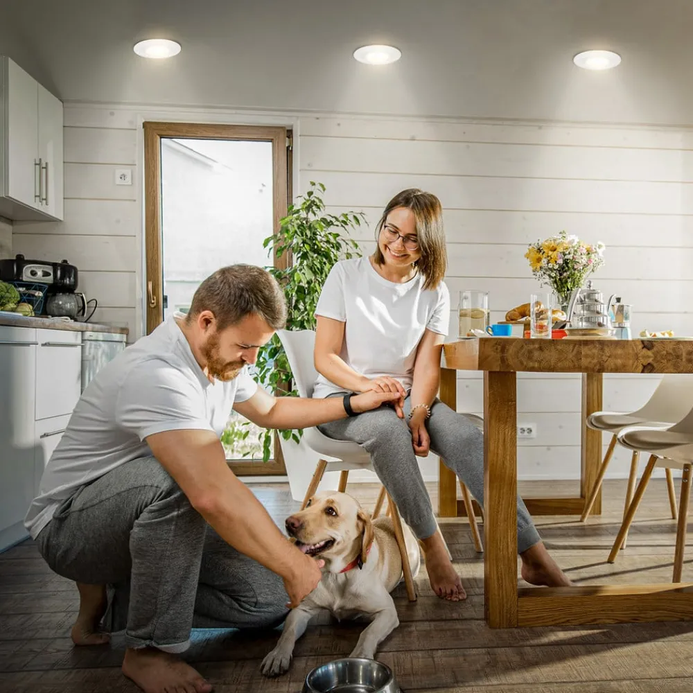 Briloner Loftlamper|Indbygningsspots > Klira indbygningslampe, hvid, Ø 9 cm, IP44, sæt med 3 stk
