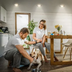 Briloner Loftlamper|Indbygningsspots > Klira indbygningslampe, mat nikkel, Ø9cm, IP44, dæmpbar, 3 stk