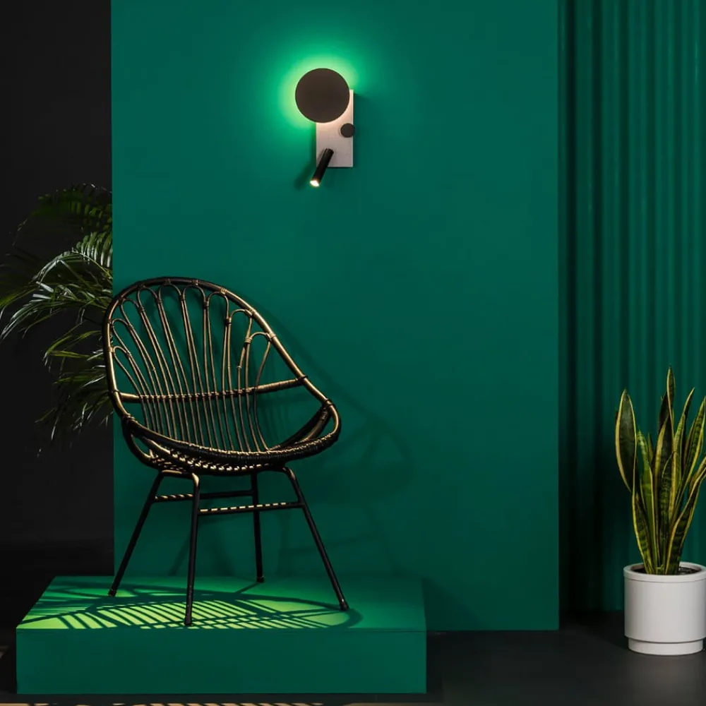 Væglamper|Væglamper ^ FARO BARCELONA Kløver LED-væglampe, grå, højre variant