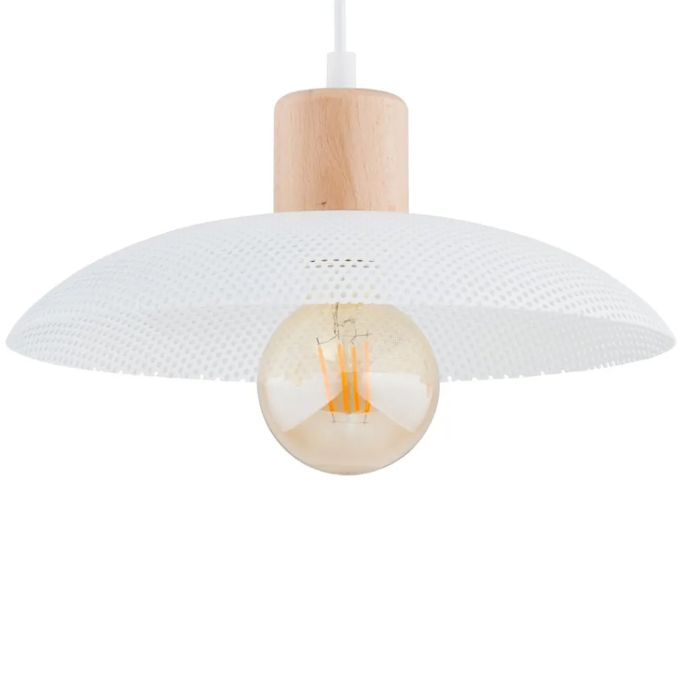Pendellamper ^ EMIBIG LIGHTING Kobe hængelampe, 3 lyskilder, stål, træ, hvid