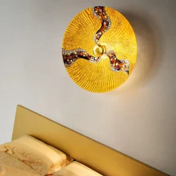 Væglamper ^ KOLARZ Luna Kiss Gold væglampe, 24 kt, Ø 62 cm