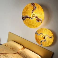 Væglamper ^ KOLARZ Luna Kiss Gold væglampe, 24 kt, Ø 62 cm