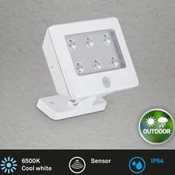 Briloner Udendørs Spot > Kollig udendørs LED-spot med sensor, IP54, hvid