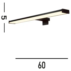 Searchlight Væg- Og Spejllamper > Kos LED-spejllampe, bredde 60 cm, sort aluminium IP44