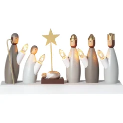 STAR TRADING Julepynt|Vinduesdekoration > Krubba vinduesstage, 5 lyskilder