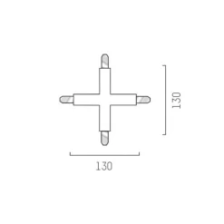 Skinnesystem ^ Molto Luce Krydsforbinder til Volare 2-fase skinne, hvid
