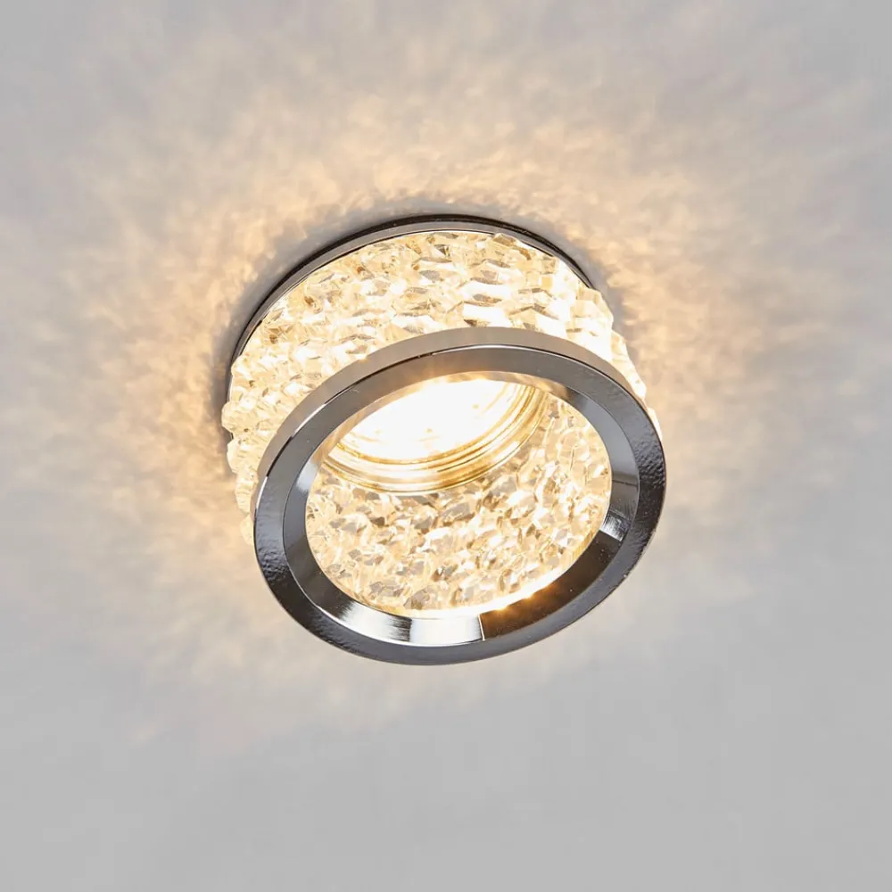 Indbygningsspots|Spotlights ^ ORION Krystalbesat indbygningslampe Iwen, krom