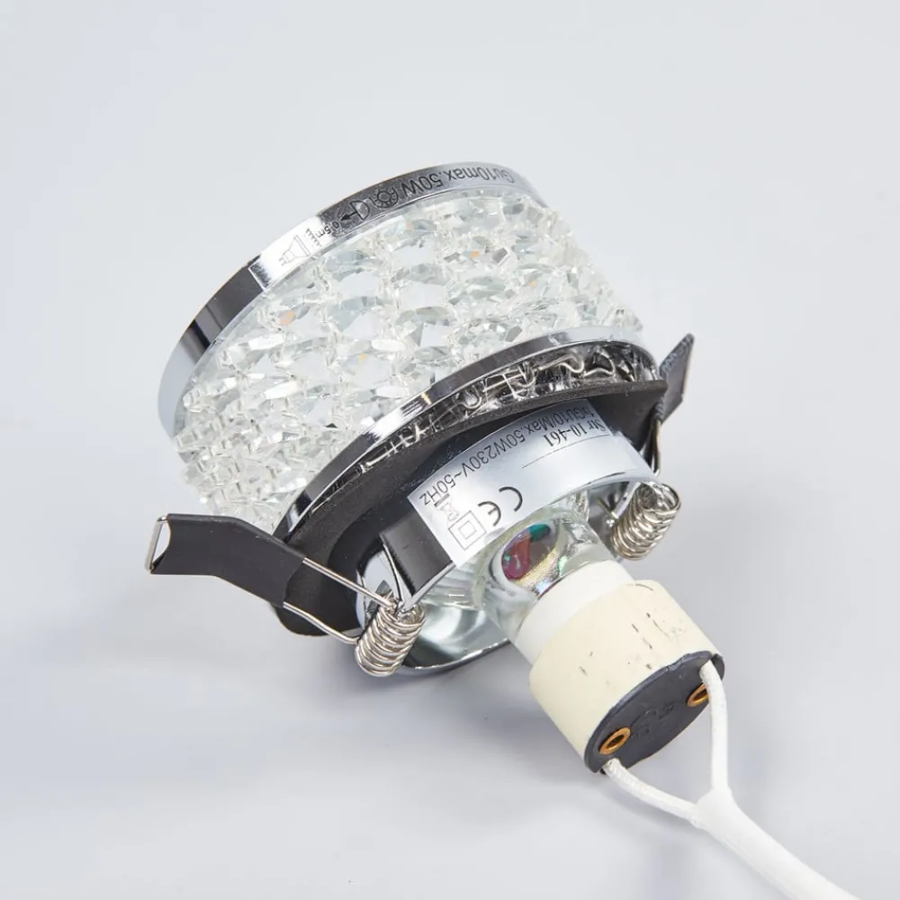 Indbygningsspots|Spotlights ^ ORION Krystalbesat indbygningslampe Iwen, krom