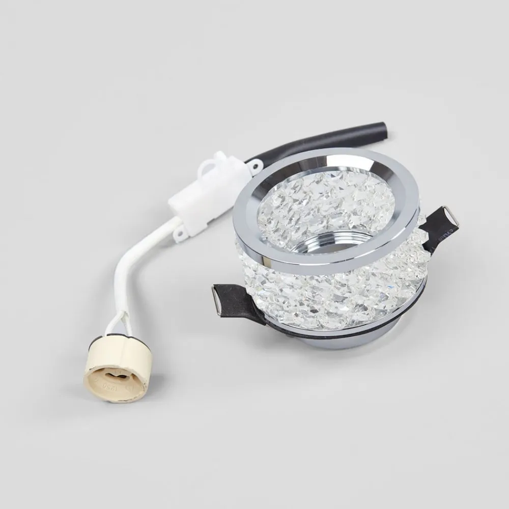 Indbygningsspots|Spotlights ^ ORION Krystalbesat indbygningslampe Iwen, krom