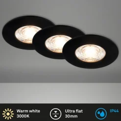 Briloner Loftlamper|Indbygningsspots > Kulana Mini indbygget spotlight LED IP44 3 st sort