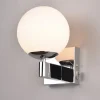 Væg- Og Spejllamper|Væglamper ^ Trio Lighting Kula væglampe til badet, glasskærm IP44 krom