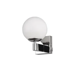 Væg- Og Spejllamper|Væglamper ^ Trio Lighting Kula væglampe til badet, glasskærm IP44 krom