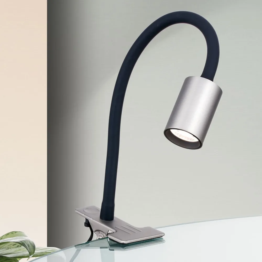 Arbejdsrum/Kontor|Bordlamper ^ ORION Kurt LED-klemmelampe, mat nikkel