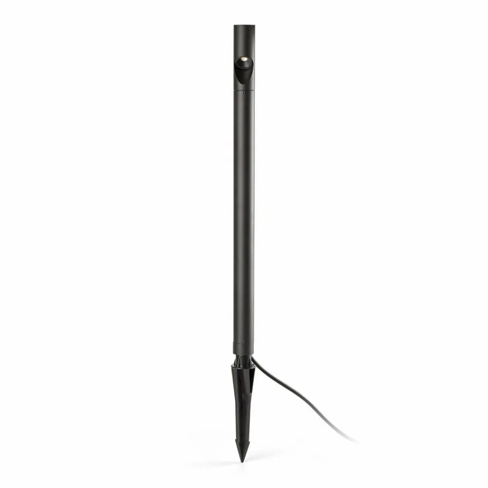 FARO BARCELONA Udendørs Spot > Lampe med jordspyd Bezel, sort, aluminium, højde 60 cm