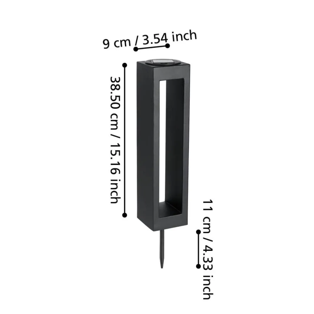 Solcellelamper|Udendørs Spot ^ EGLO Lampe med jordspyd 48934, sort