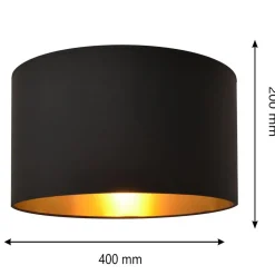 HELAM Lampeskærme > Lampeskærm Alba, Ø 40 cm, E27, sort/guld