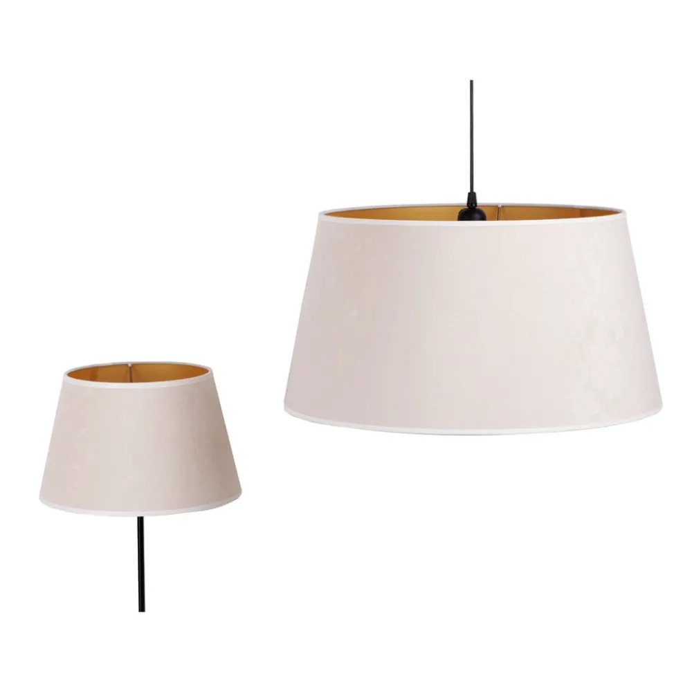 Lampeskærme ^ Duolla Lampeskærm Cone højde 25,5 cm, ecru/guld