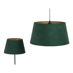 Duolla Lampeskærme > Lampeskærm Cone højde 18 cm, mørkegrøn/guld
