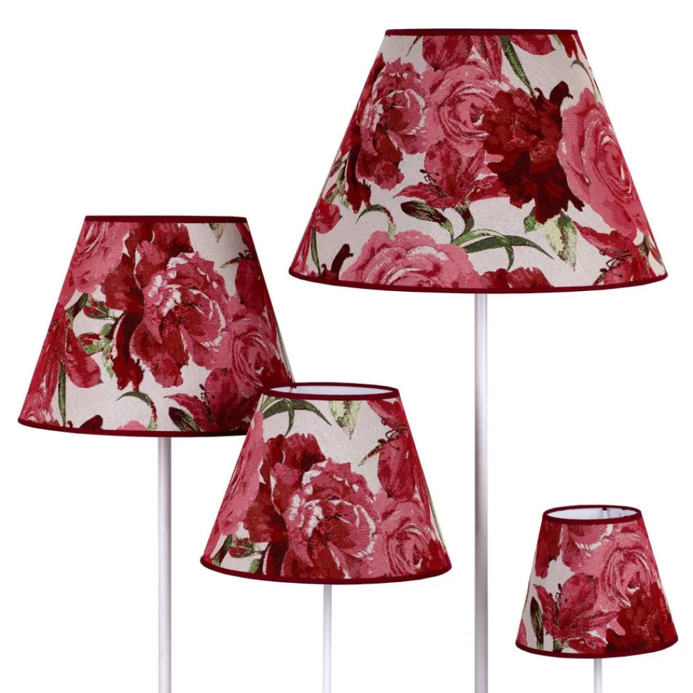 Lampeskærme ^ Duolla Lampeskærm Sofia Højde 25 cm, blomstermønster rød