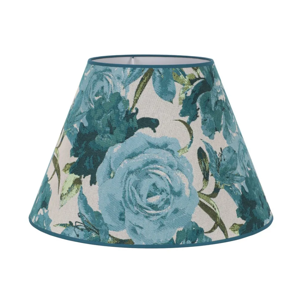 Duolla Lampeskærme > Lampeskærm Sofia Højde 31 cm, blomstermønster turkis