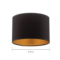 Luminex Lampeskærme > Lampeskærm Soho, sort/guld, tekstil, Ø 18 cm