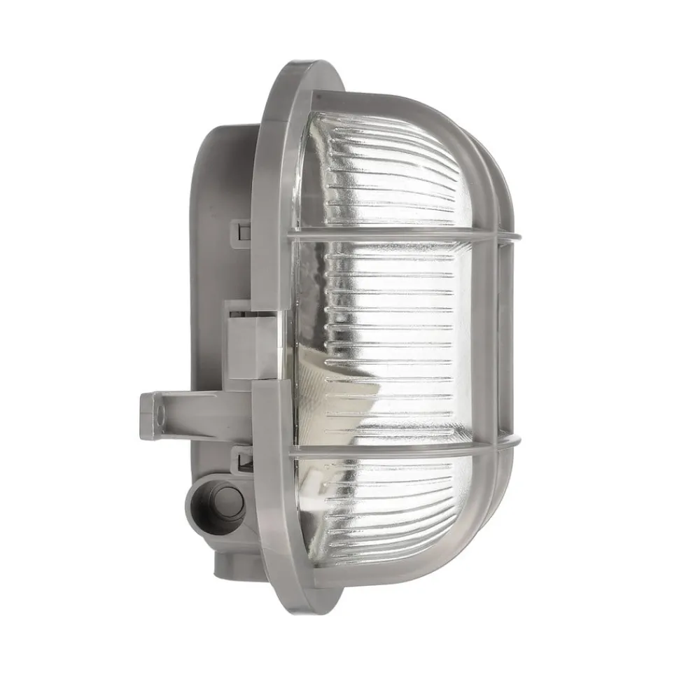 Væglamper ^ Deko-Light Lampe til vådrum Sotano Retro grå 19 x 12 cm IP44 plast