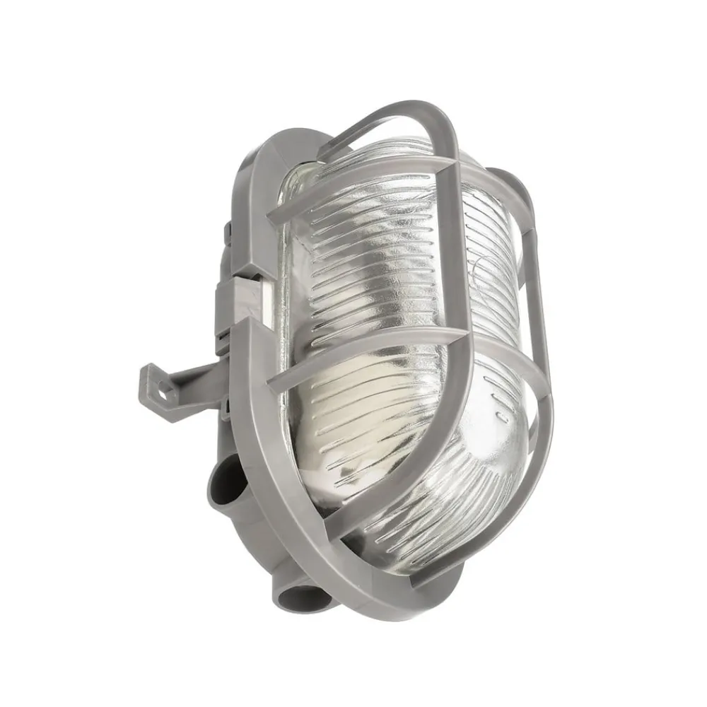 Væglamper ^ Deko-Light Lampe til vådrum Sotano Retro grå 19 x 12 cm IP44 plast