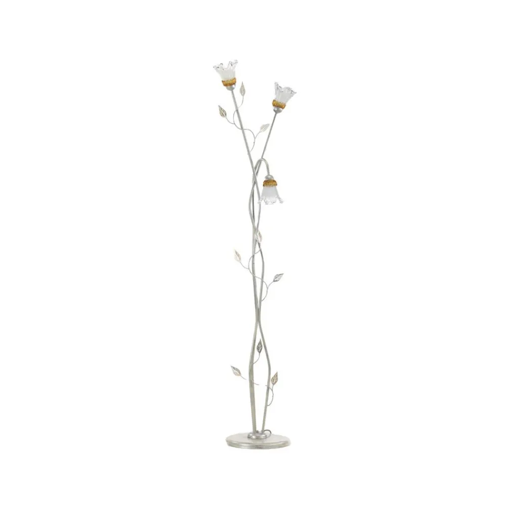 ONLI Gulvlamper|Gulvlamper > Lancia gulvlampe, elfenbensfarvet, 3 lyskilder, jern, glas