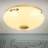 Loftlamper ^ ORION Landhaus loftlampe, messing creme blå, Ø 28 cm