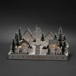 Konstsmide Christmas Dekorationsbelysning|Julepynt > Landsby LED-adventsstage, træ, transformer/batteri