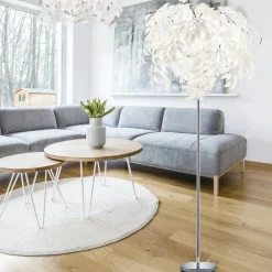 Reality Leuchten Gulvlamper|Gulvlamper > Leavy gulvlampe, højde 180 cm, krom/hvid, metal/plast