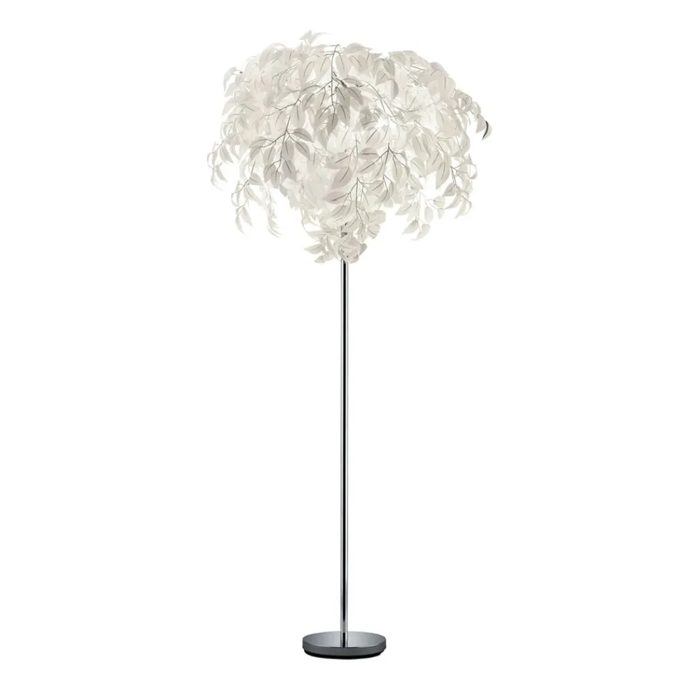 Reality Leuchten Gulvlamper|Gulvlamper > Leavy gulvlampe, højde 180 cm, krom/hvid, metal/plast