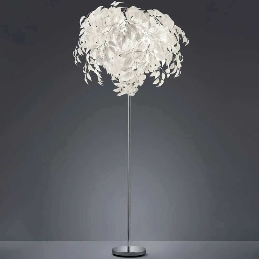 Reality Leuchten Gulvlamper|Gulvlamper > Leavy gulvlampe, højde 180 cm, krom/hvid, metal/plast