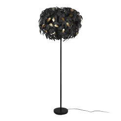 Reality Leuchten Gulvlamper|Gulvlamper > Leavy gulvlampe, sort/guld, højde 180 cm, plast