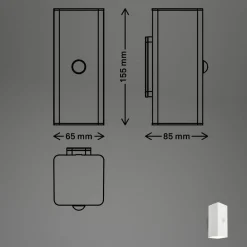 Briloner Væglampe Med Sensor > LED-akkudrevet udendørs væglampe, hvid, sensor, op/ned