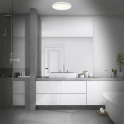 Briloner Loftlamper|Loftlamper > LED-badeværelsesloftlampe Slim Drip, hvid, Ø 42 cm