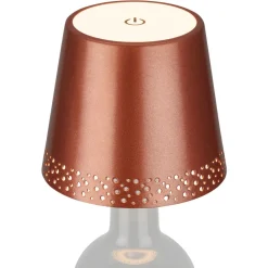 Briloner Dekorationsbelysning|Terrassebelysning > LED-batteri-flaskelys IP44 med lysdæmper, kobber