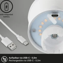 Briloner Dekorationsbelysning|Terrassebelysning > LED-batteri-flaskelys IP44 med lysdæmper, kobber