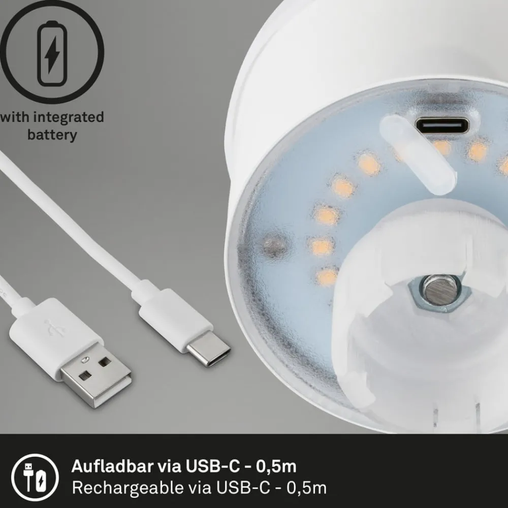 Briloner Dekorationsbelysning|Terrassebelysning > LED-batteri-flaskelys IP44 med lysdæmper, kobber