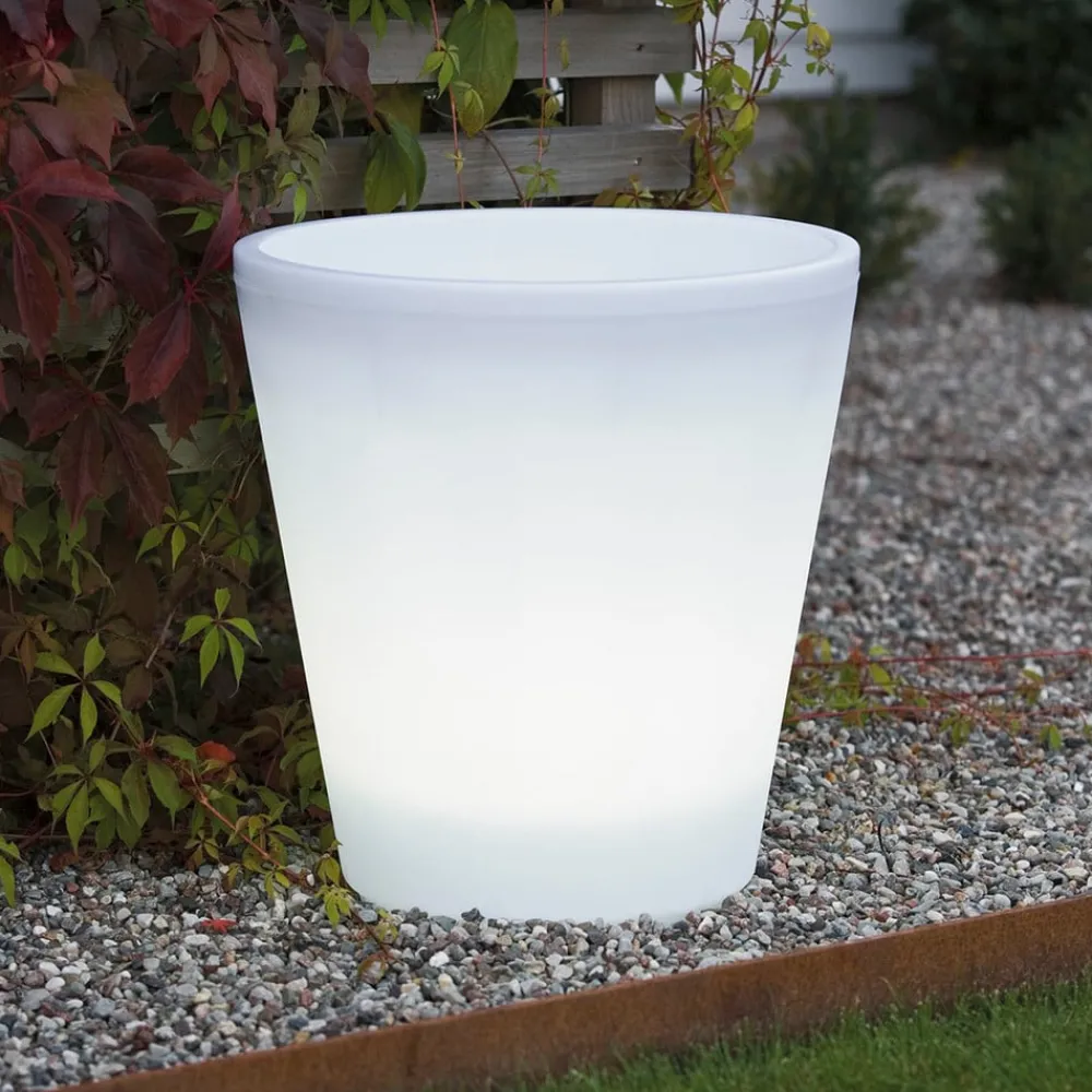 Konstsmide Dekorationsbelysning|Terrassebelysning > LED-blomsterkrukke Assisi oplyst Ø 37 cm