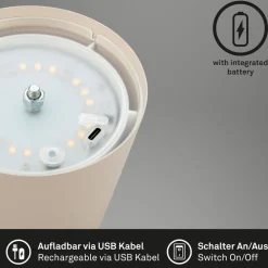 Dekorationsbelysning|Terrassebelysning ^ Briloner LED-bordlampe 7508011, beige, 2.700 K IP44 touchdæmper