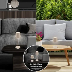 Dekorationsbelysning|Terrassebelysning ^ Briloner LED-bordlampe 7508011, beige, 2.700 K IP44 touchdæmper