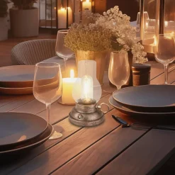 Briloner Terrassebelysning > LED-bordlampe Brilo unplugged Kanea bronzefarvet 18 cm