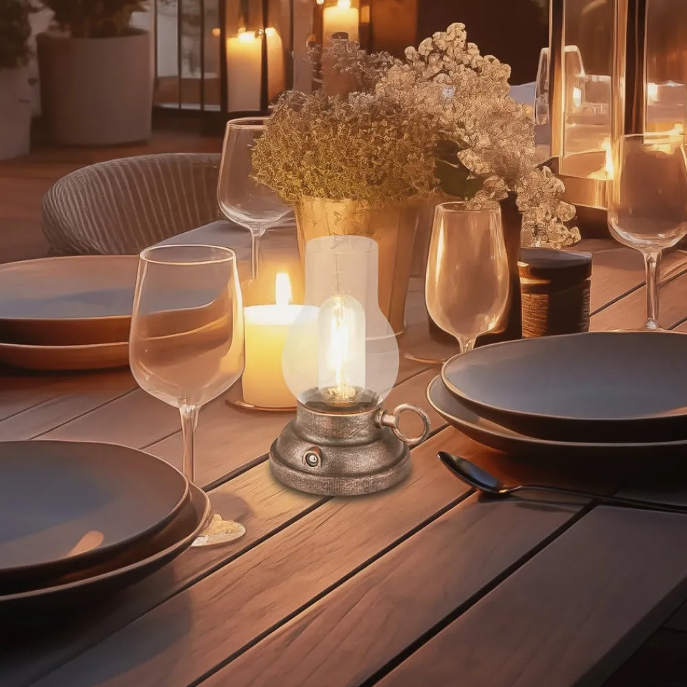 Briloner Terrassebelysning > LED-bordlampe Brilo unplugged Kanea bronzefarvet 18 cm
