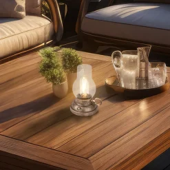 Briloner Terrassebelysning > LED-bordlampe Brilo unplugged Kanea bronzefarvet 18 cm