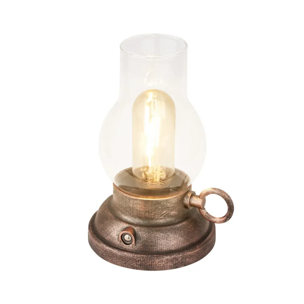 Briloner Terrassebelysning > LED-bordlampe Brilo unplugged Kanea bronzefarvet 18 cm