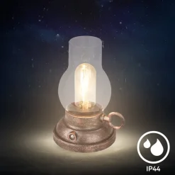 Briloner Terrassebelysning > LED-bordlampe Brilo unplugged Kanea bronzefarvet 18 cm