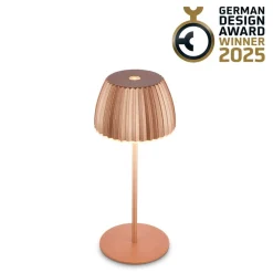 Terrassebelysning ^ Briloner LED-bordlampe Brilo unplugged Riffle, 20 cm, kobber